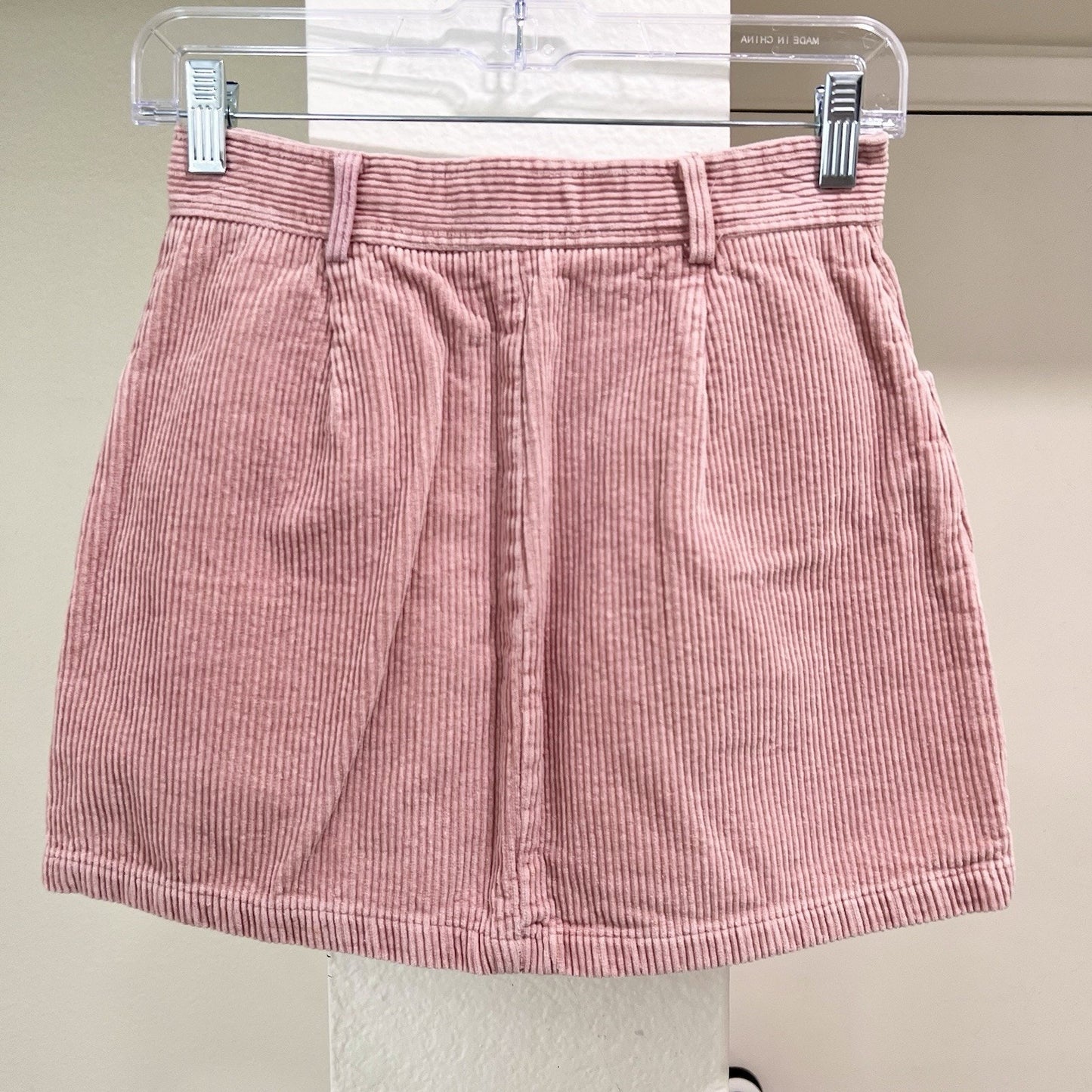 Corduroy Pink Mini Skirt (S) Preppy 90s Y2K Barbie 26” Retro Soft Girl Coquette