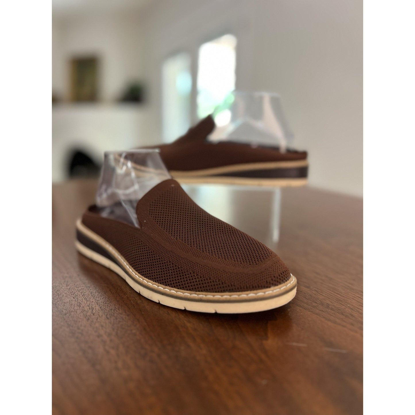 Taryn by Taryn Rose Brown Knit Slip-On Casual Mule Shoes Women’s Size 10