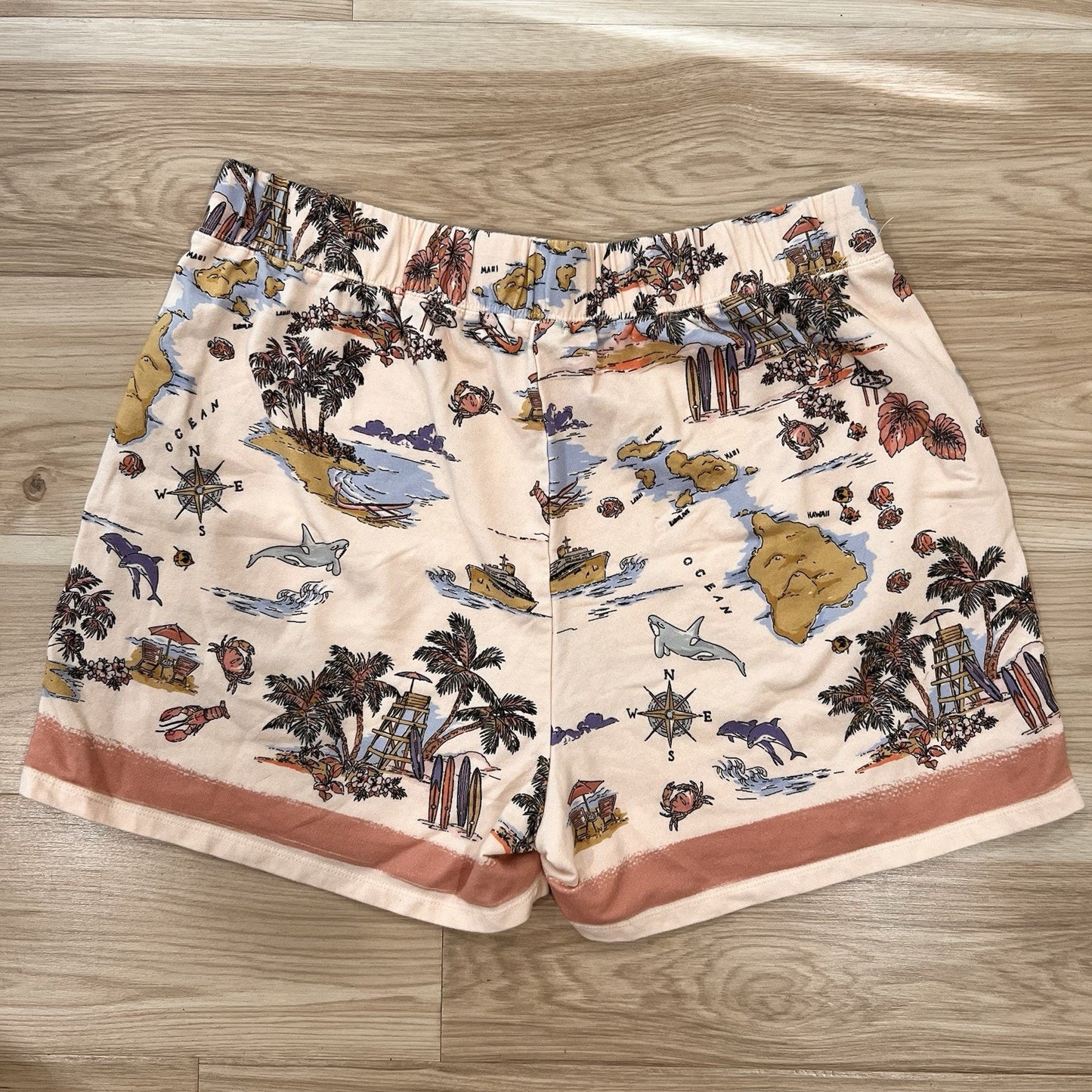 Johnny Was Surfer Easy Shorts (L) Lounge Relaxed Beach Resort Coastal Hawaiian