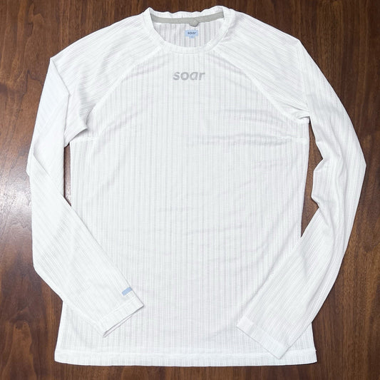 SOAR Running Race Base Layer XS Women’s White Ultra Lightweight Reflective Logo