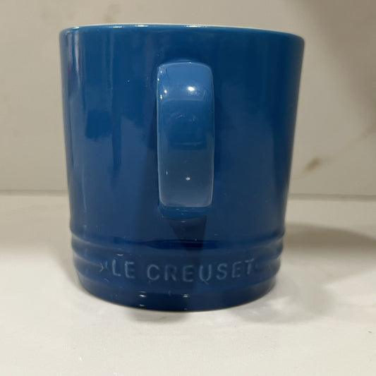 Le Creuset London Coffee Mug 12 oz Marseille Blue Ombré Stoneware 3.5” Tall