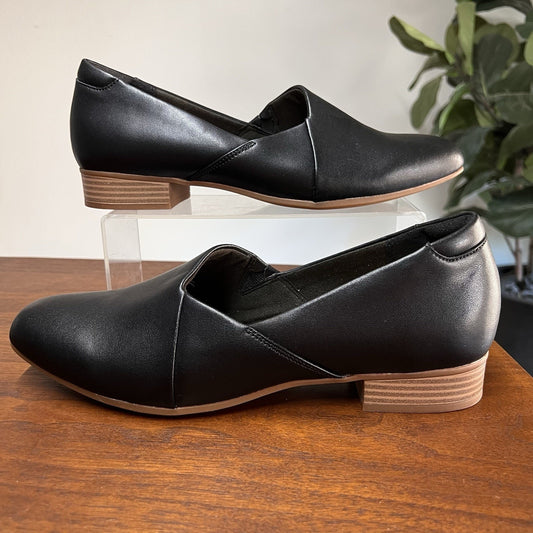 Clarks Juliet Palm Slip On Loafer 11M Black Leather Womens Shoes Comfort Ortho