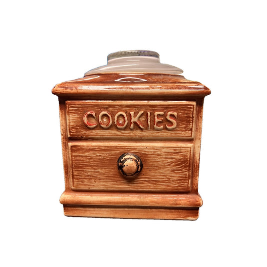 McCoy Pottery MCM Chest of Drawers Cookie Jar with Glass Lid