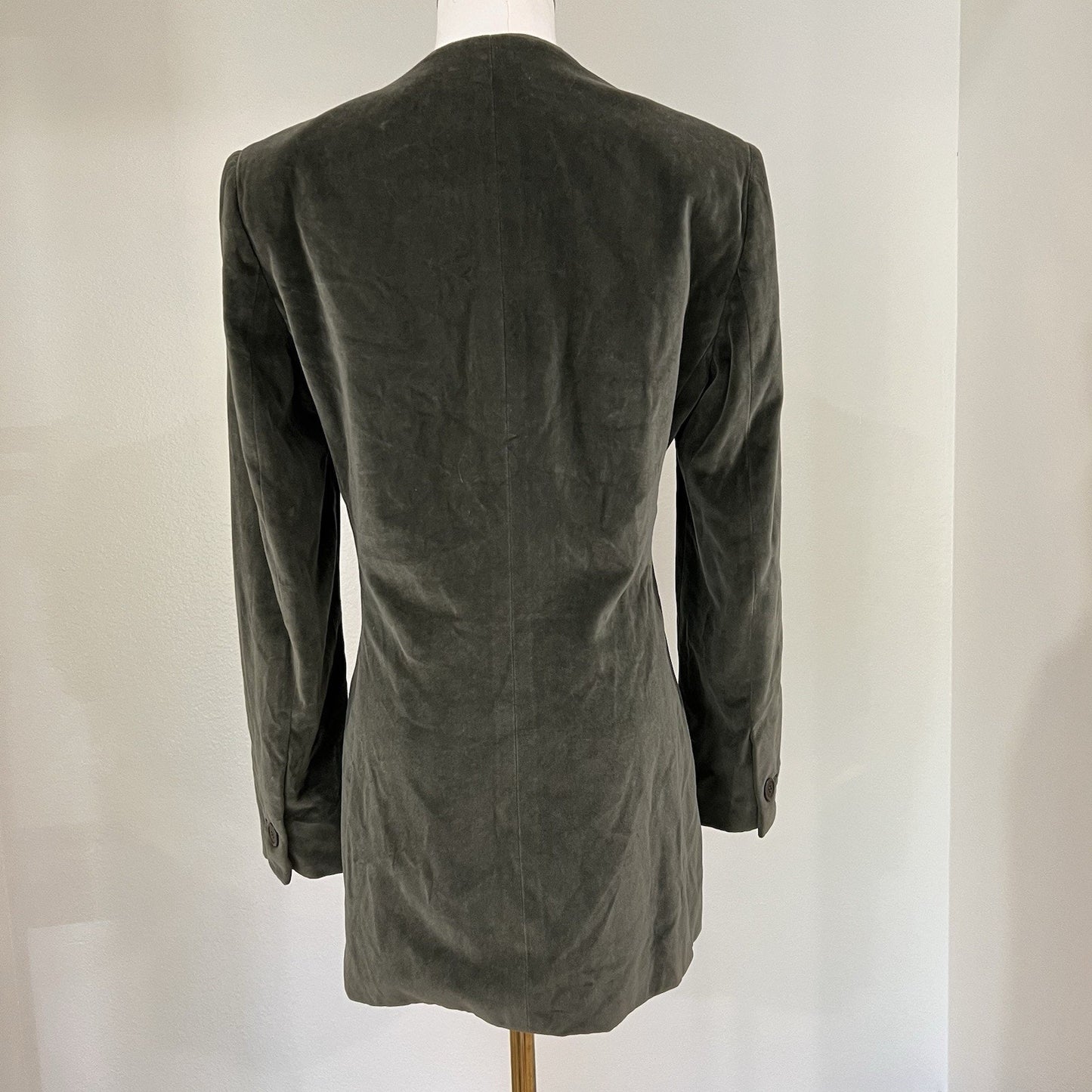 Vintage Bally Switzerland Longline Blazer Jacket Women 6 Collarless Minimalist