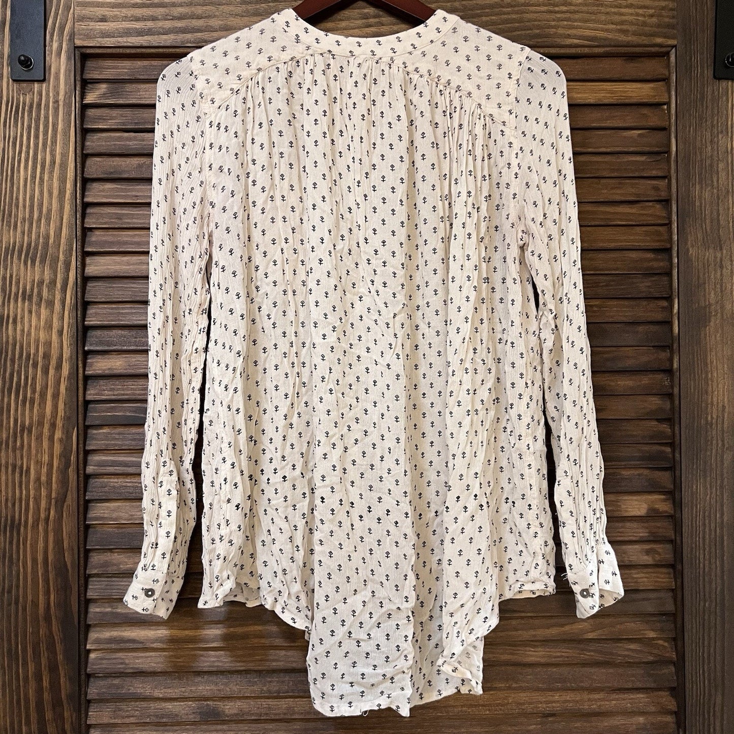 $125 Free People XS Flowy Button Down Tunic Boho Lagenlook Hippie High Low