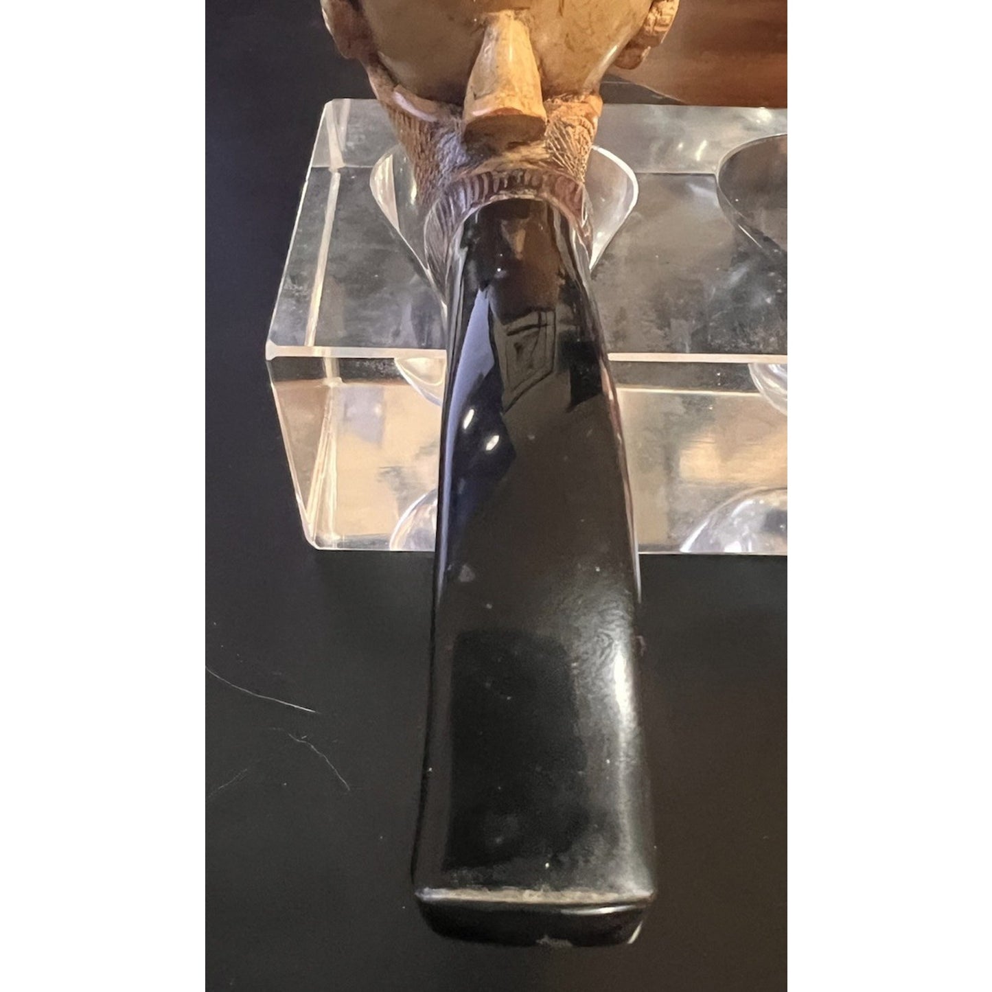 Vintage Hand Carved Dragon Claw Meerschaum Bent Billiard Estate Tobacco Pipe