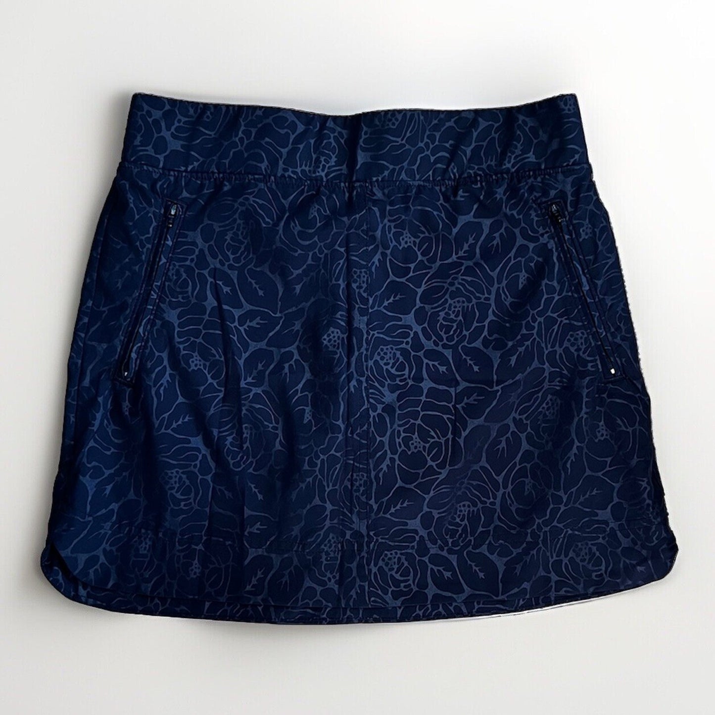 Orvis Womens XS Black Floral High Rise Pull- On Skort Athletic Pockets Elastic