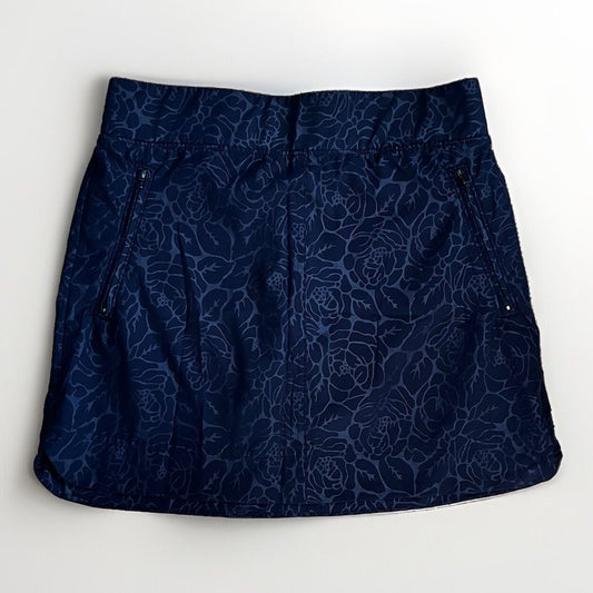 Orvis Womens XS Black Floral High Rise Pull- On Skort Athletic Pockets Elastic