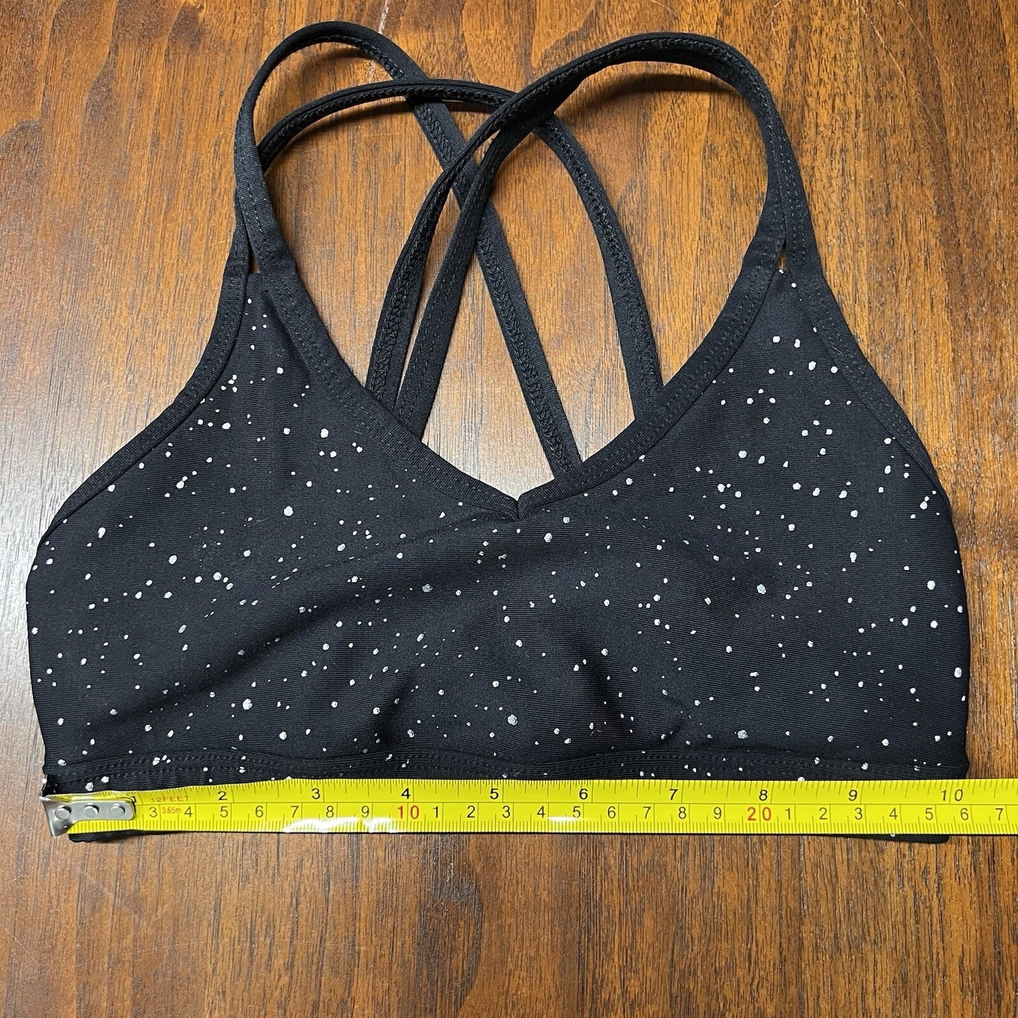 Beyond Yoga XS Black Strappy Sports Bra Womens Athletic Gym Cross Back V Neck