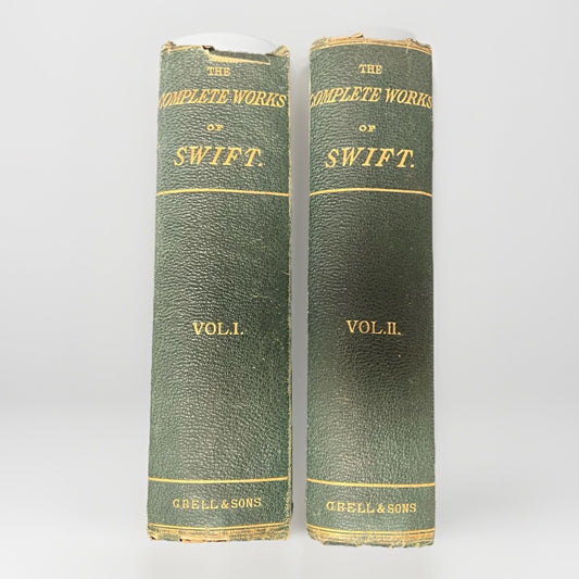 Antique 2 Volume Set Of The Complete Works Of Swift Volume 1 & 2 From 1870