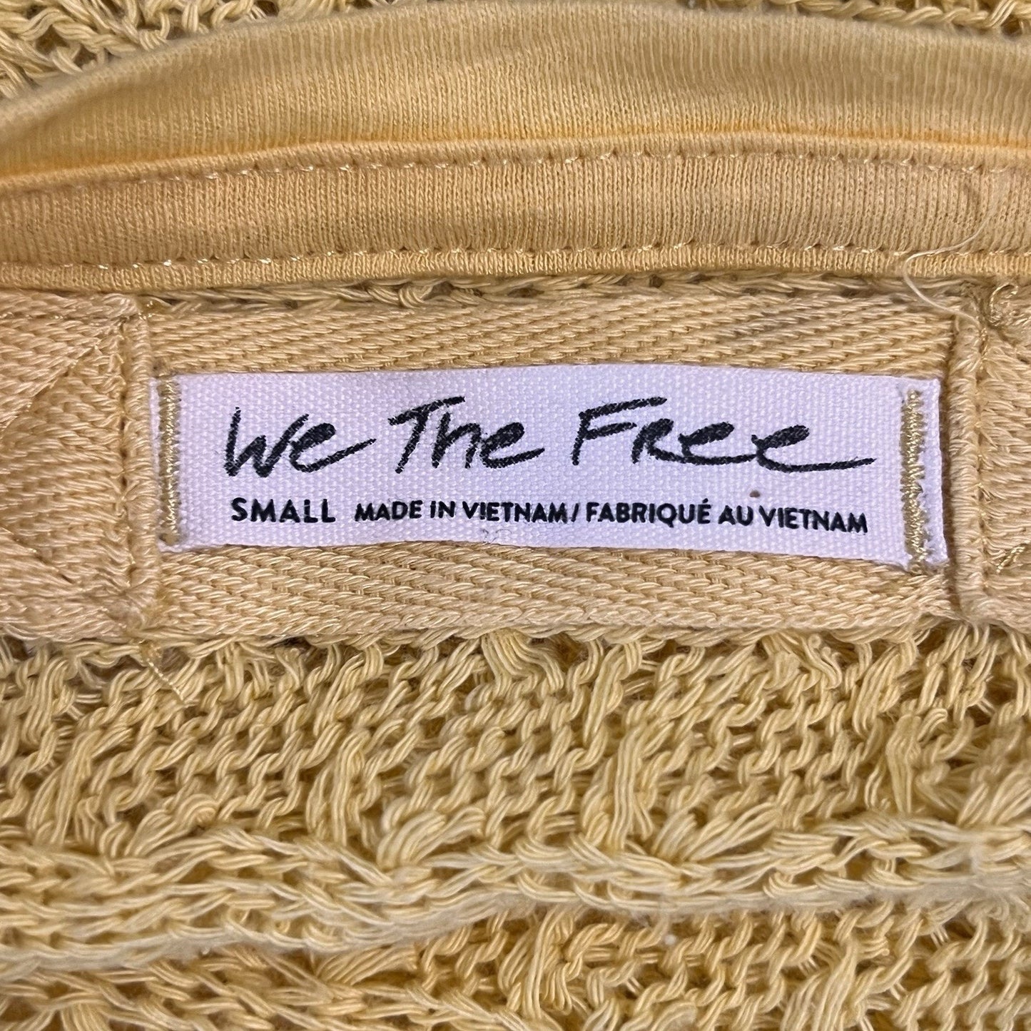 Free People Crochet Sweater (S) Slouchy Oversized Coastal Open Knit Beach Dolman