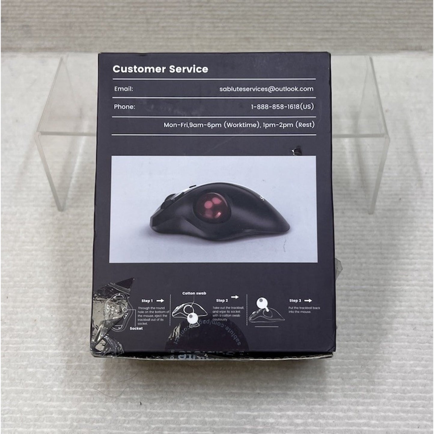 SABLUTE MAM2 Wireless Trackball Mouse - Ergonomic Thumb Control - Open Box New