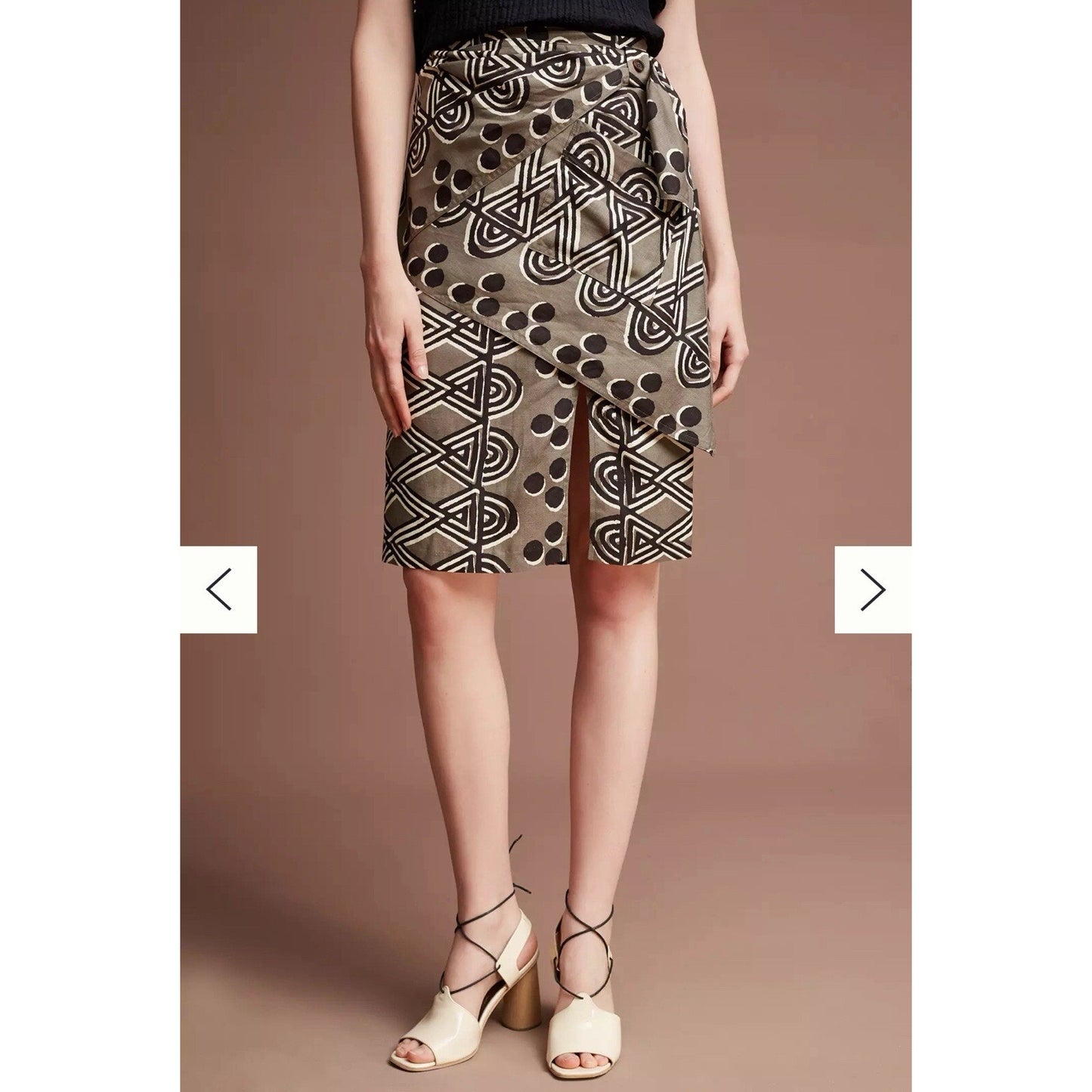 Maeve by Anthropologie Edessa Tribal Print Skirt Sz 00P Faux Wrap Sarong African