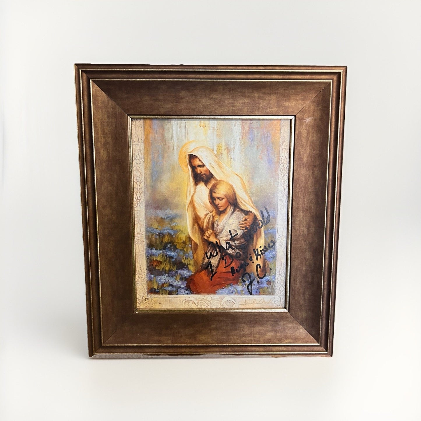 Autographed Portrait Of Jesus Christ and a Friend. Message “What Would I Do?”