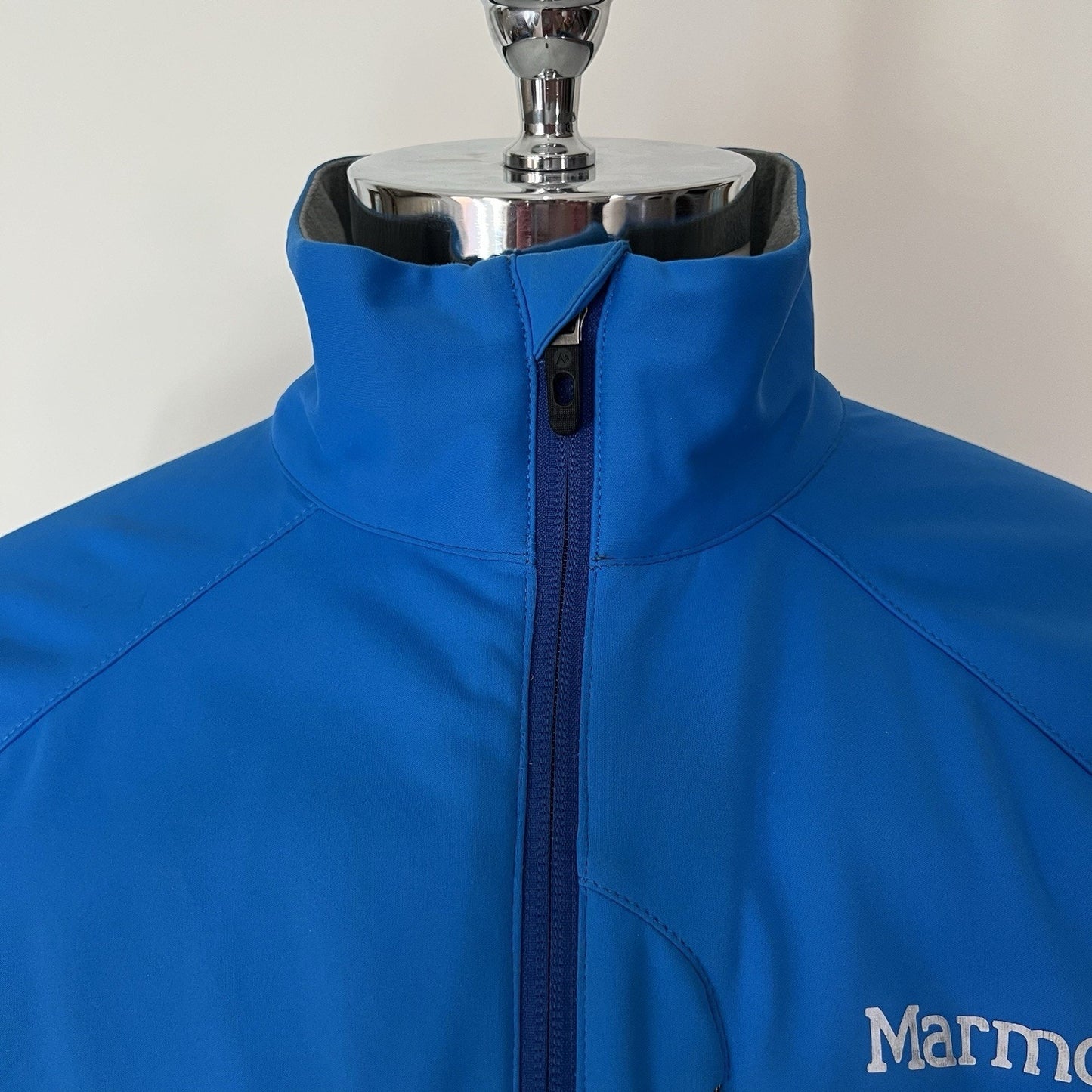 MARMOT Gore Windstopper Full Zip Jacket Mens Large Blue Fleece Lined Soft Shell