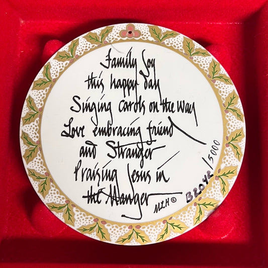 P. Buckley Moss Amish Collection Noel 1991 Christmas Ornament Anna Perenna