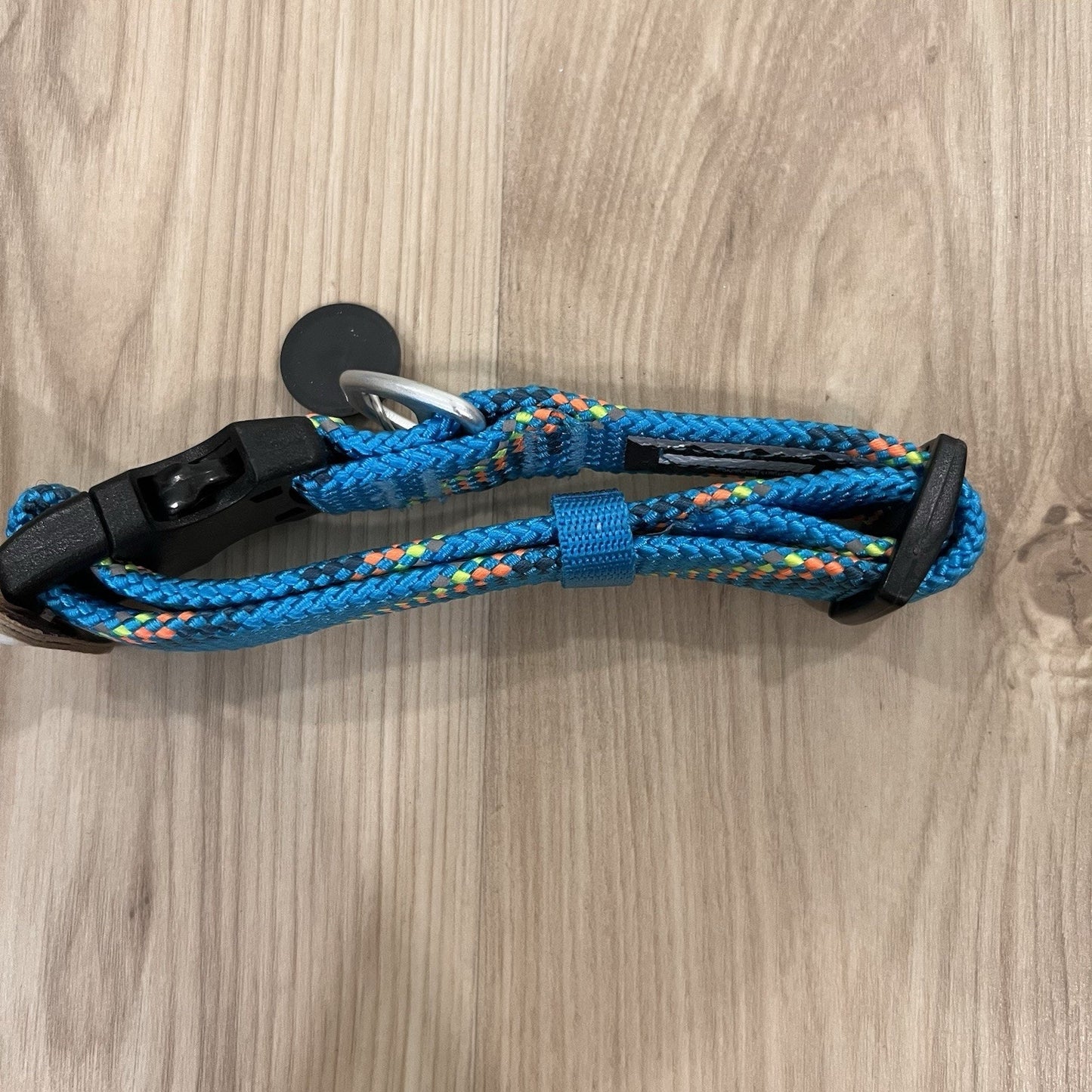 SMALL Dog Puppy Collar Paracord 10-14” Unisex Neon Orange Blue Arcadia Trail