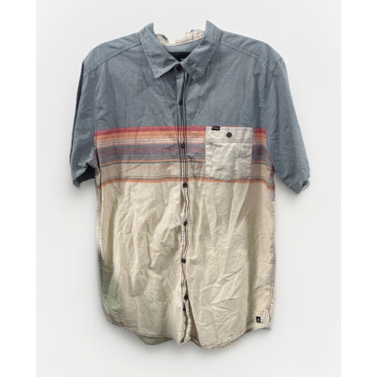 Hurley Vintage Style Short Sleeve Button Up Men’s Size Large w/Pocket