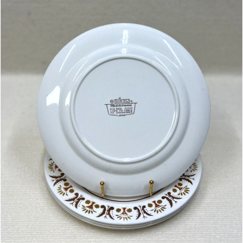 Vintage Set of 4 Mikasa Mediterrania Rick Rack 10.75" Dinner Plate Made in Japan