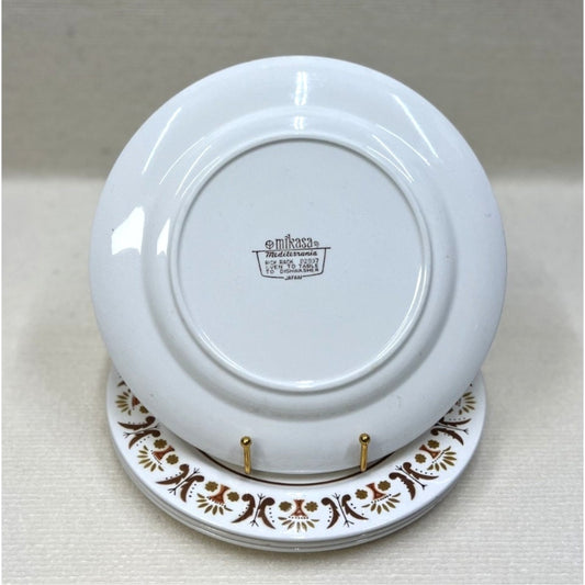 Vintage Set of 4 Mikasa Mediterrania Rick Rack 10.75" Dinner Plate Made in Japan