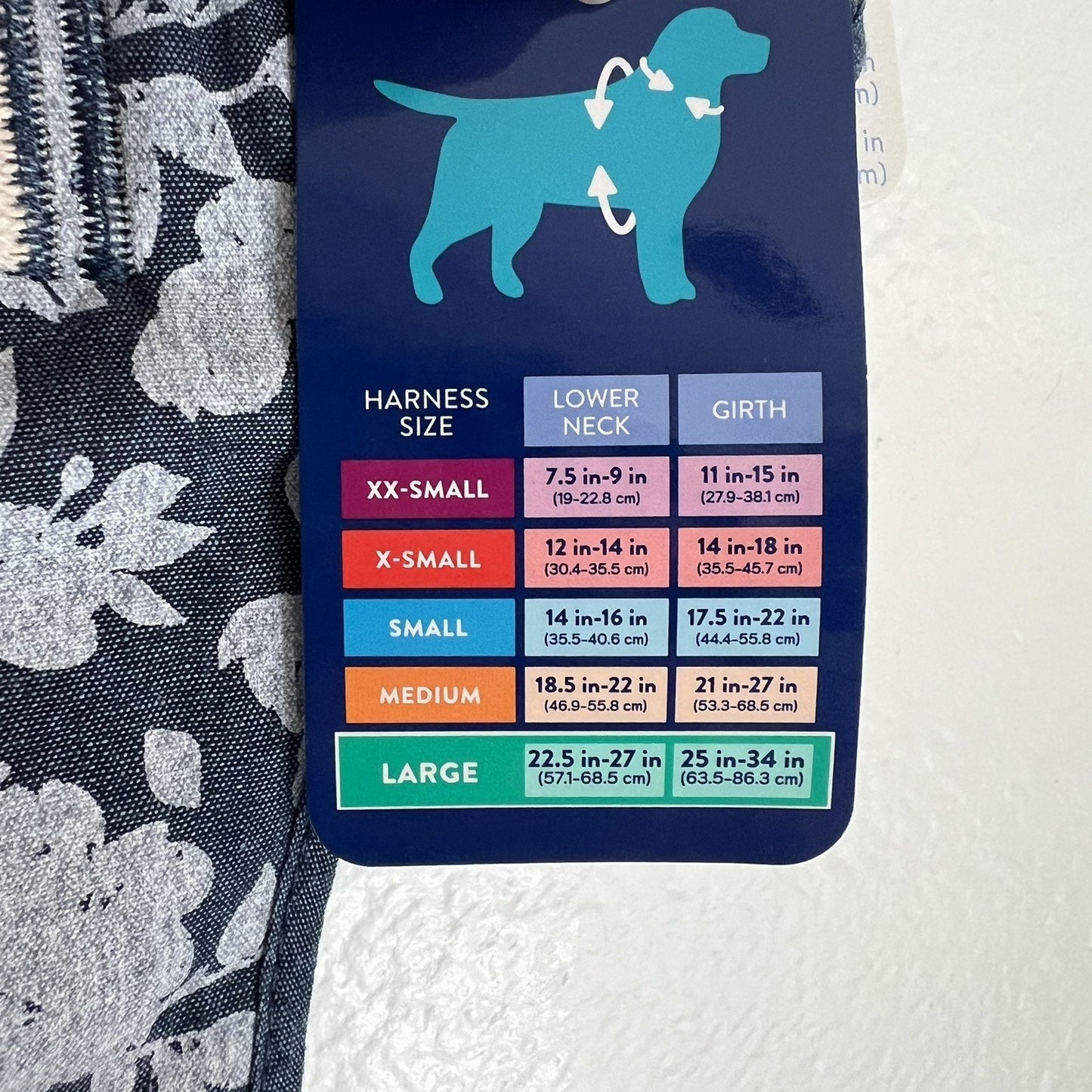 NWT Top Paw (L) Unisex Chest Vest Dog Puppy Pullers Harness Blue Denim Floral