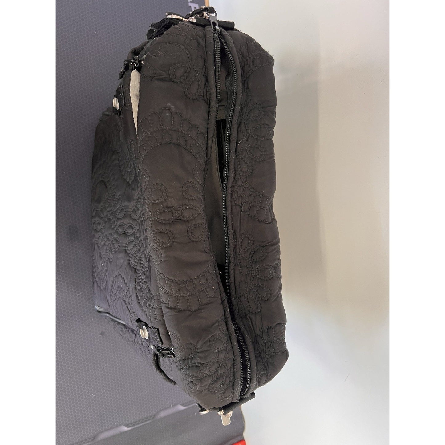 PETUNIA PICKLE BOTTOM Black Quilted Boxy Backpack, Diaper Bag