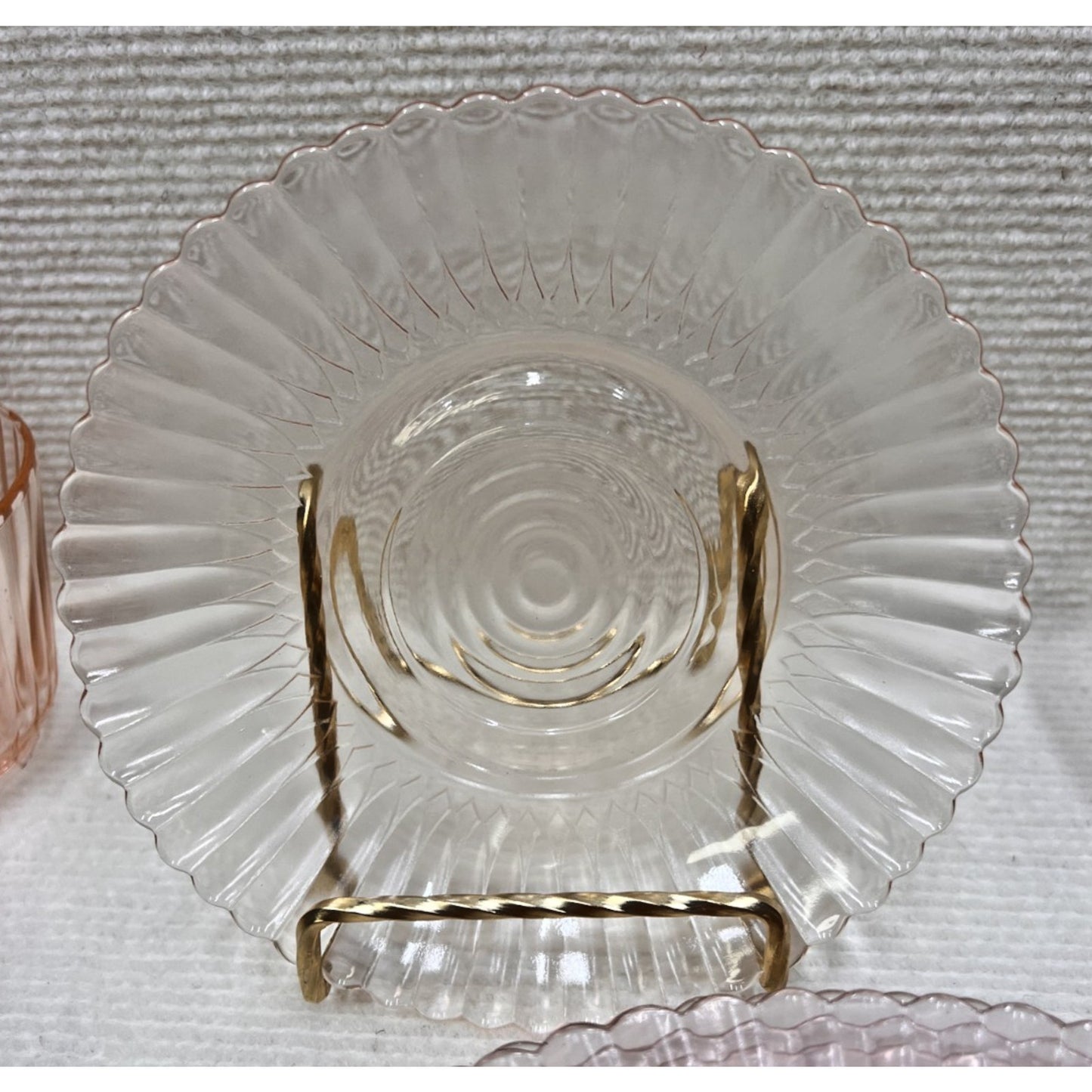 Vtg 1930's Macbeth Evans Pink Petalware Depression Glass 16pc 4 Place Setting