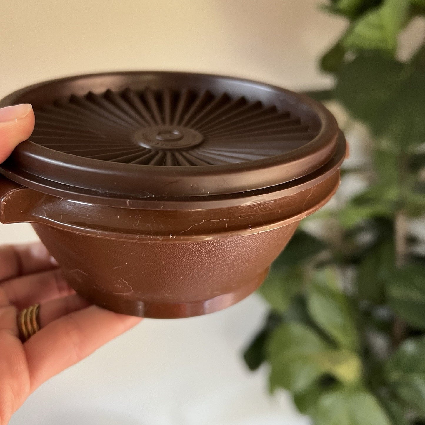 Tupperware Servalier Bowl Lid Set 1323 Harvest Orange Green Yellow Brown Retro