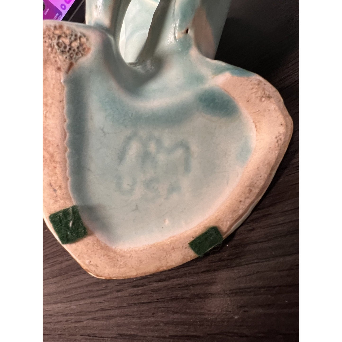 McCoy Pottery Cornicopia and Hand Bud Vase Mint Green