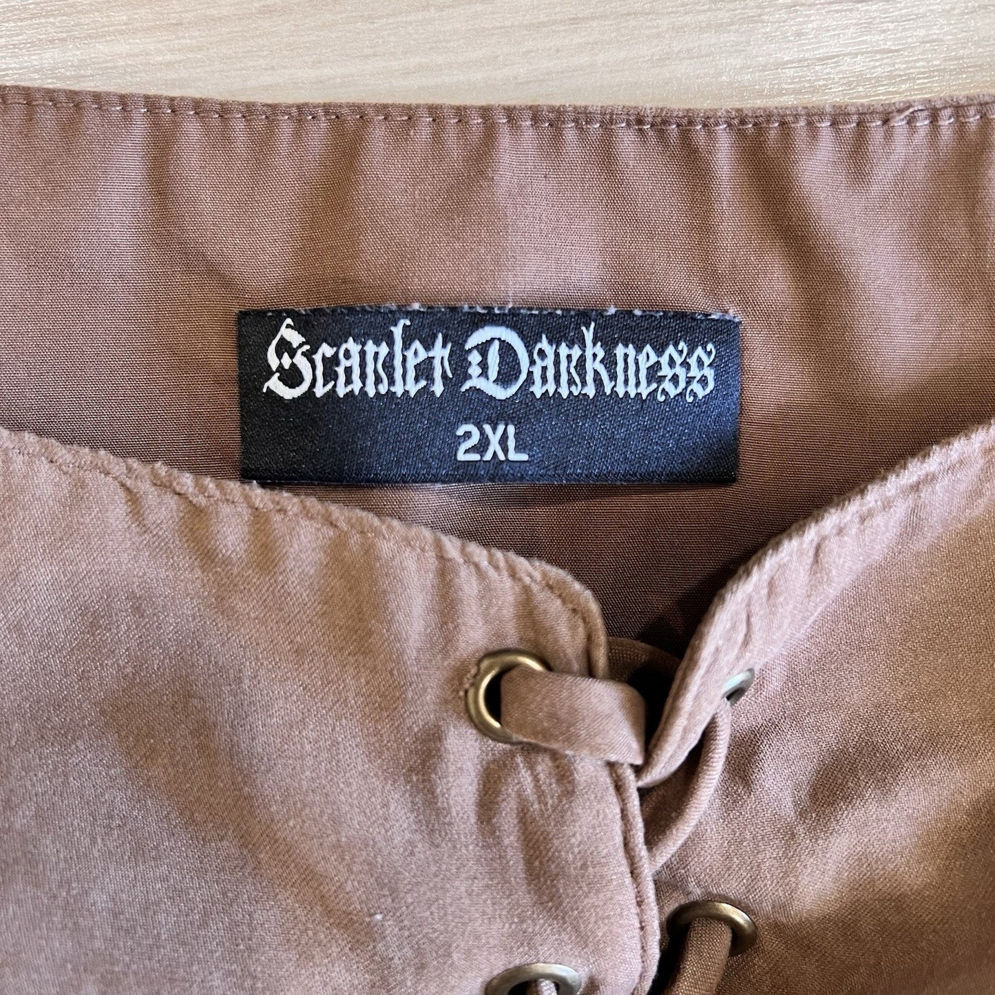 Scarlet Darkness 2XL lace-up corset Brown Wench Milkmaid Renaissance Peasant