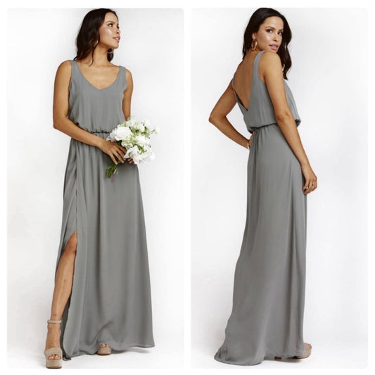 NWT Show Me Your Mumu XXL Kendall Bridesmaid Dress Soft Charcoal Crisp Grey
