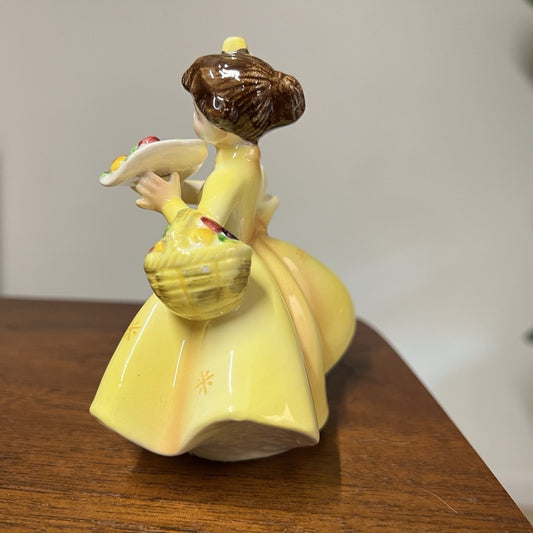 1960s Lefton November Girl Big Bow Series Month Of The Year Figurine Japan MCM