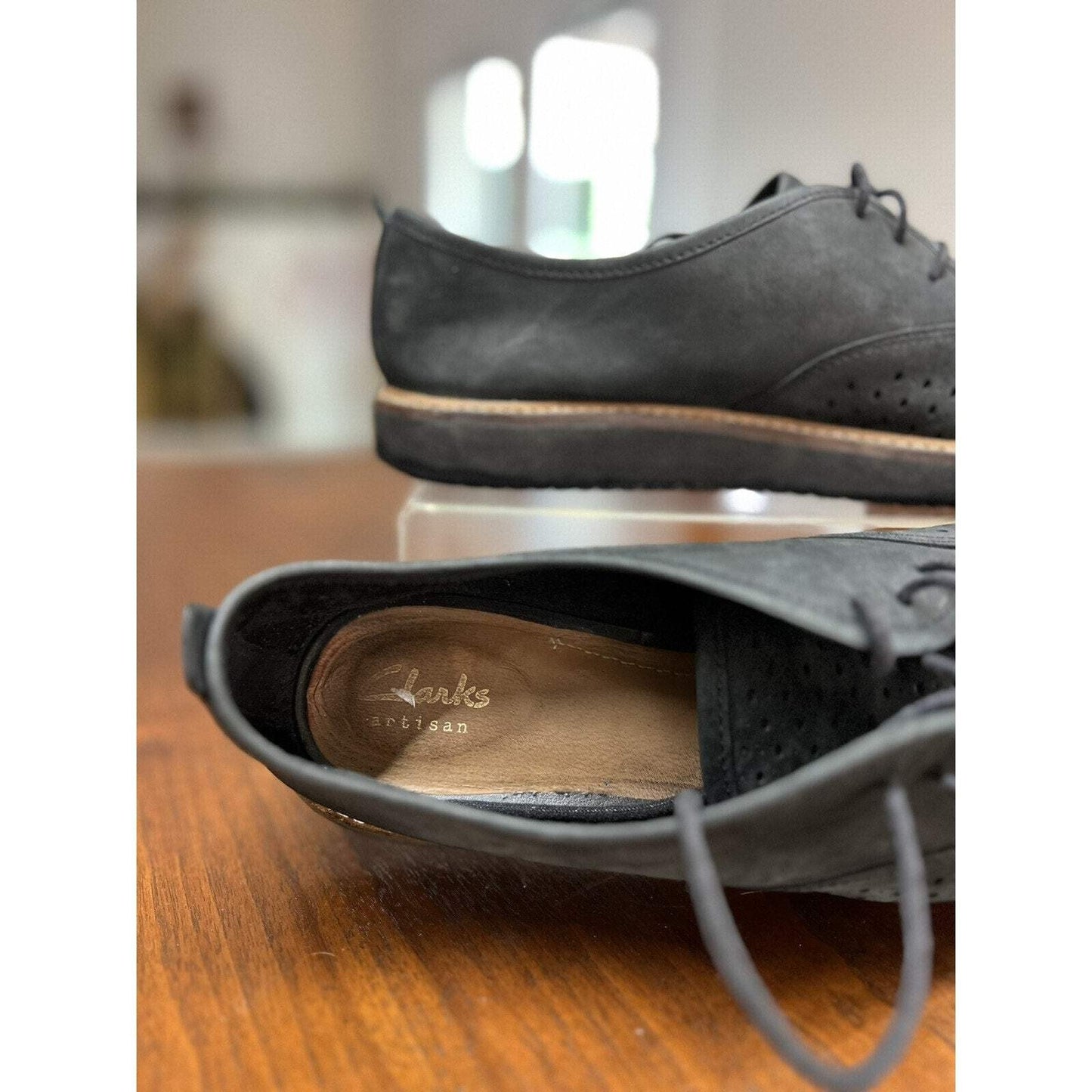 Clarks Mens Black Oxfords Lace Ups Casual Shoes SZ 9.5