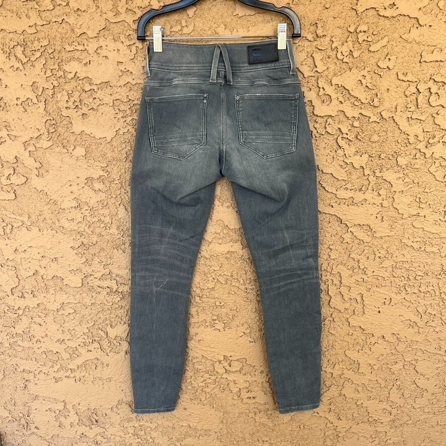 G-Star RAW Lynn Biker Mid Super Skinny Ankle Zip 24x30 Grey Moto Streetwear