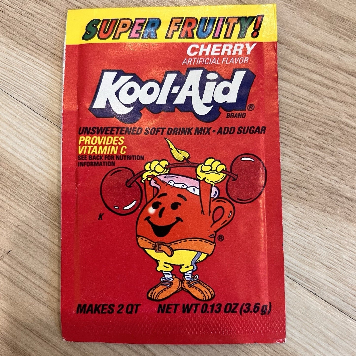 Vintage Super Fruity Kool Aid Cherry Packet NOS Sealed 90s