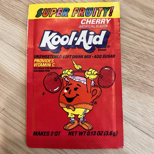 Vintage Super Fruity Kool Aid Cherry Packet NOS Sealed 90s