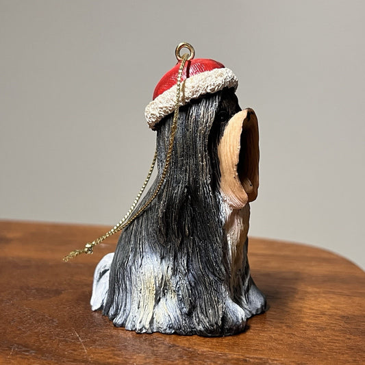 Shih Tzu Kurt Adler Ornament Christmas Santa Hat Resin Holiday Box