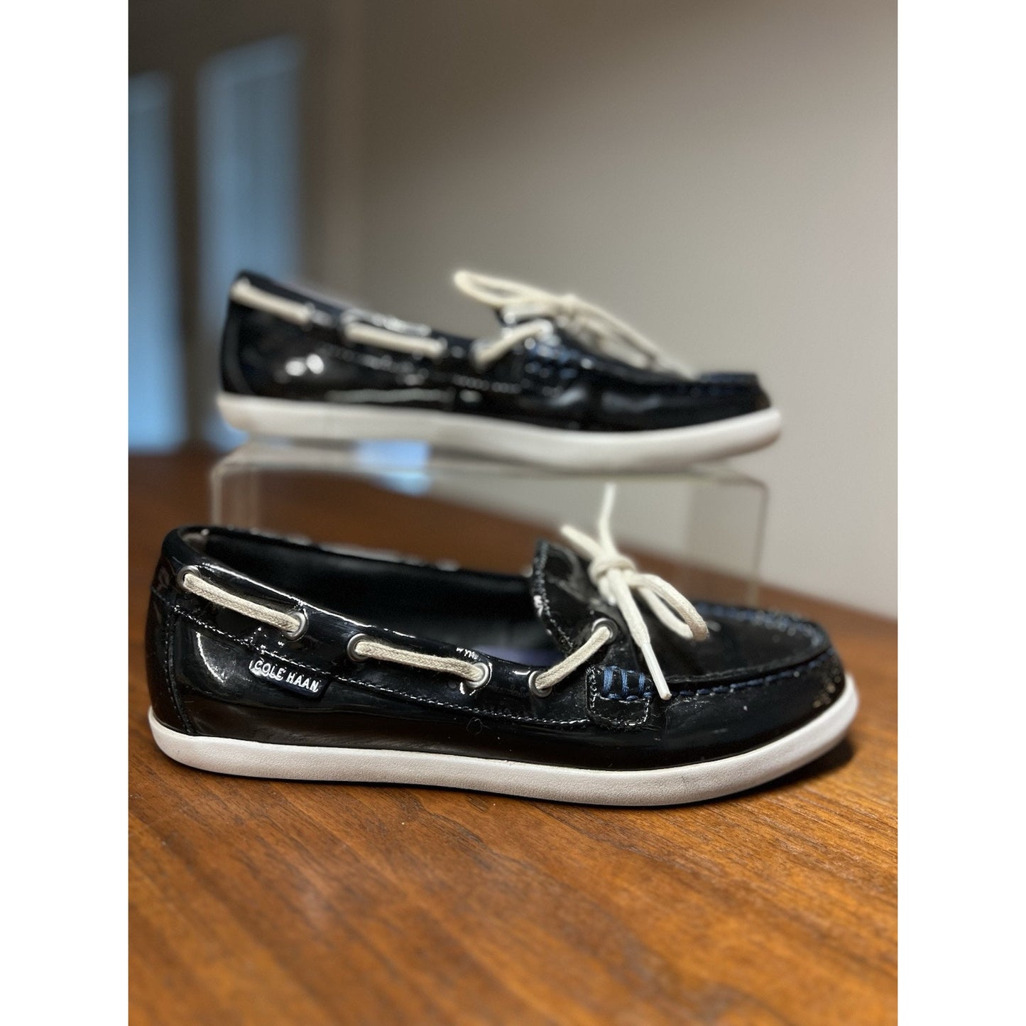 Cole Haan 1928 Women’s Patent Navy Slip On Boat Shoes Size 7B