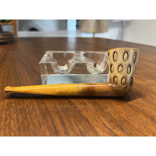 Vintage Hand Carved Estate Pipe - Cracked Bowl