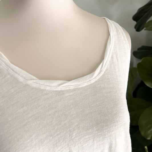 We The Free Tank Top (M) White Sleeveless Flowy Bohemian Oversized Lightweight