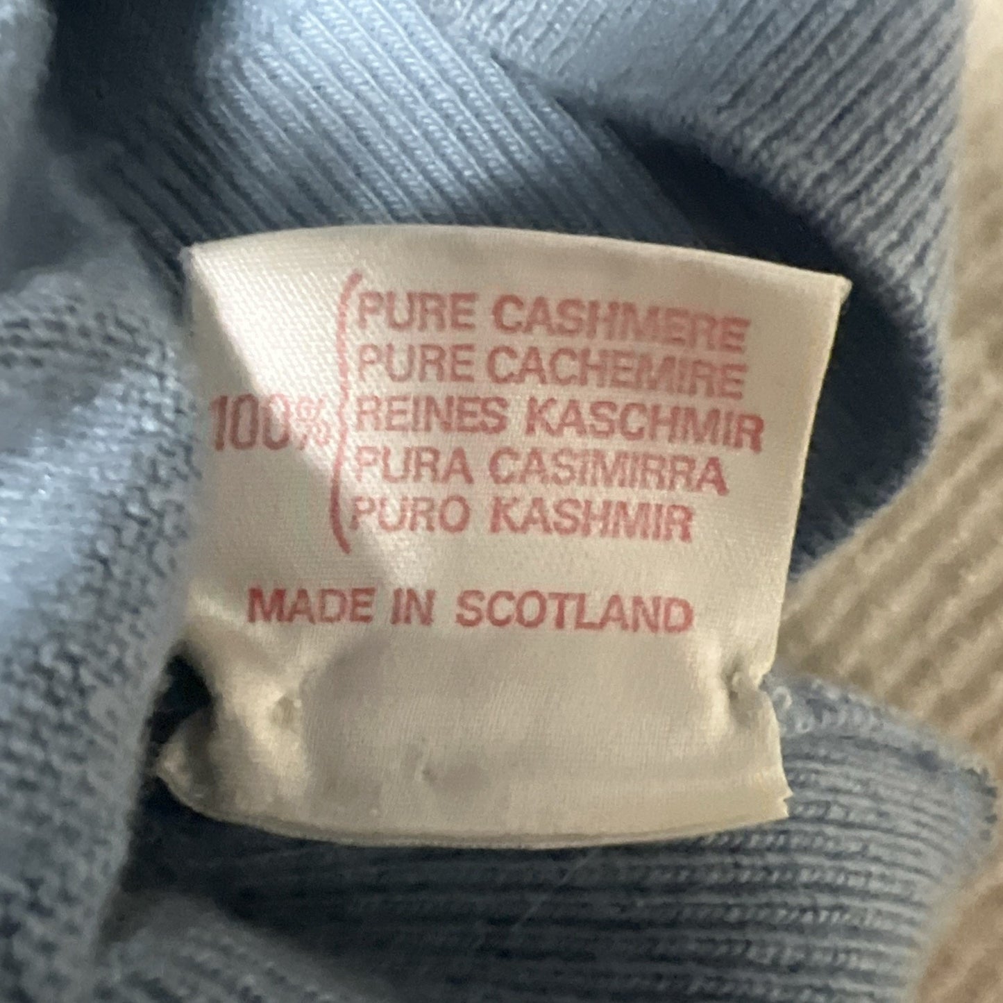 Vtg 1970’s Cashmere By Pringle Of Scotland Baby Blue Button Front Cardigan Sz M
