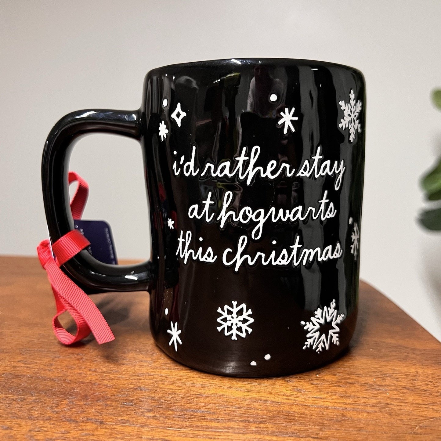 NEW Rae Dunn Harry Potter Mug “I’d Rather Stay At Hogwarts This Christmas” 18 oz
