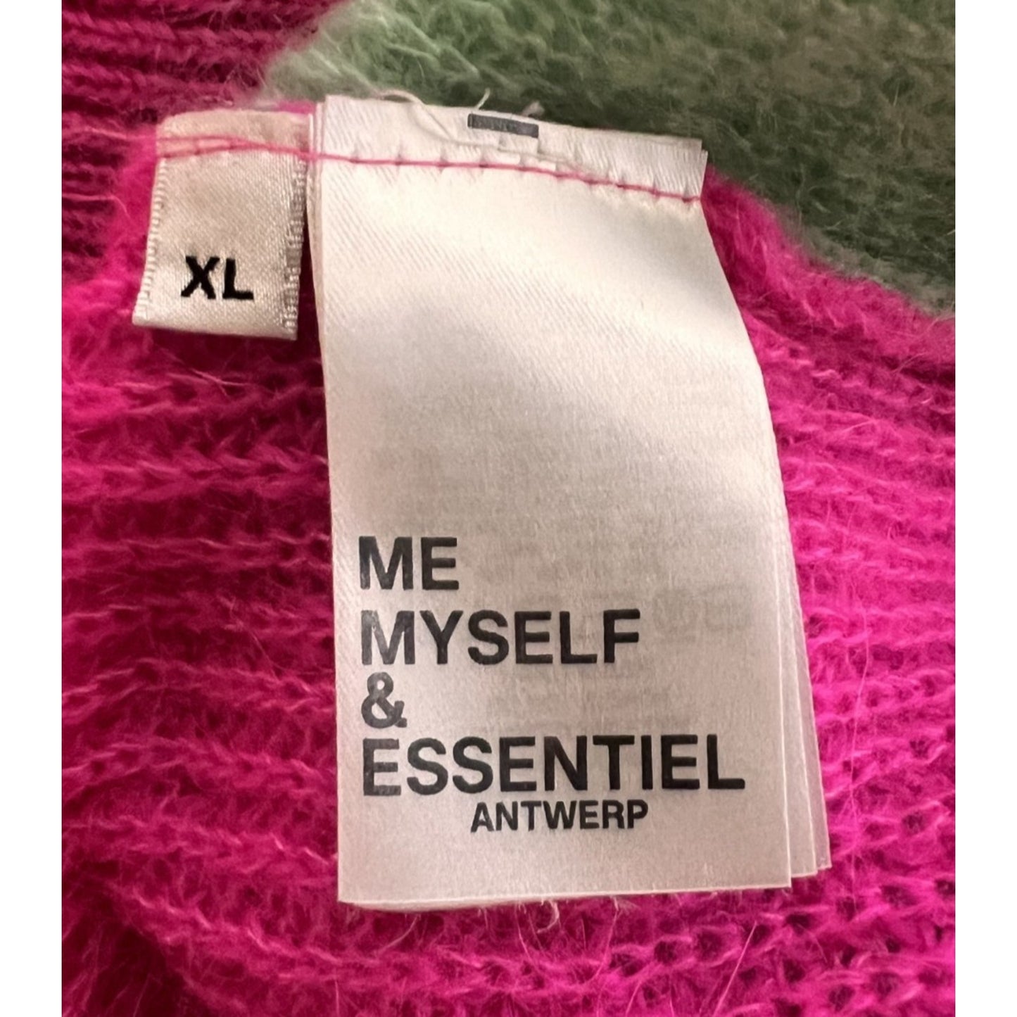 Essentiel Antwerp Vivar Colorblock V Neck Alpaca Wool Blend Sweater Womens Sz XL