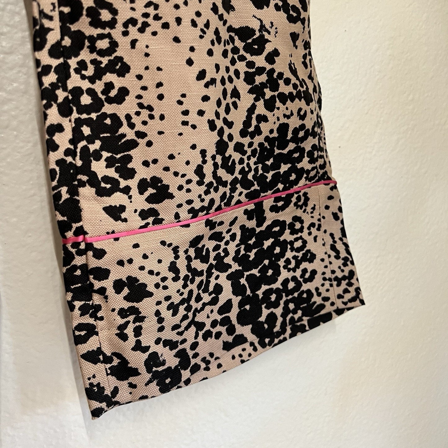 J. Crew High-Rise Peyton Pant XS 26” Leopard Print Linen Blend Crop Wide Leg