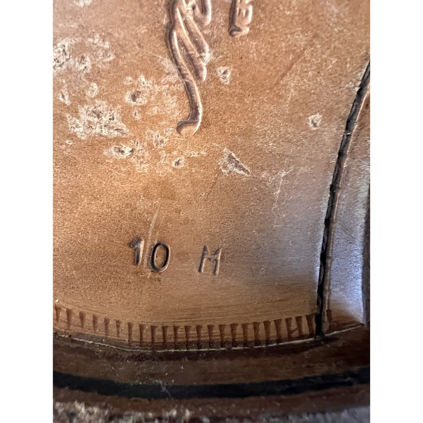 Mezlan Maranello Sz10 M Tan Calfskin Leather Braided Trim Square Toe Derby Shoes
