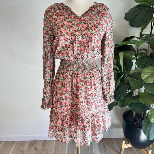 Vineyard Vines Girls 16 XL Smocked Dress Long Sleeve Floral Preppy Cottagecore
