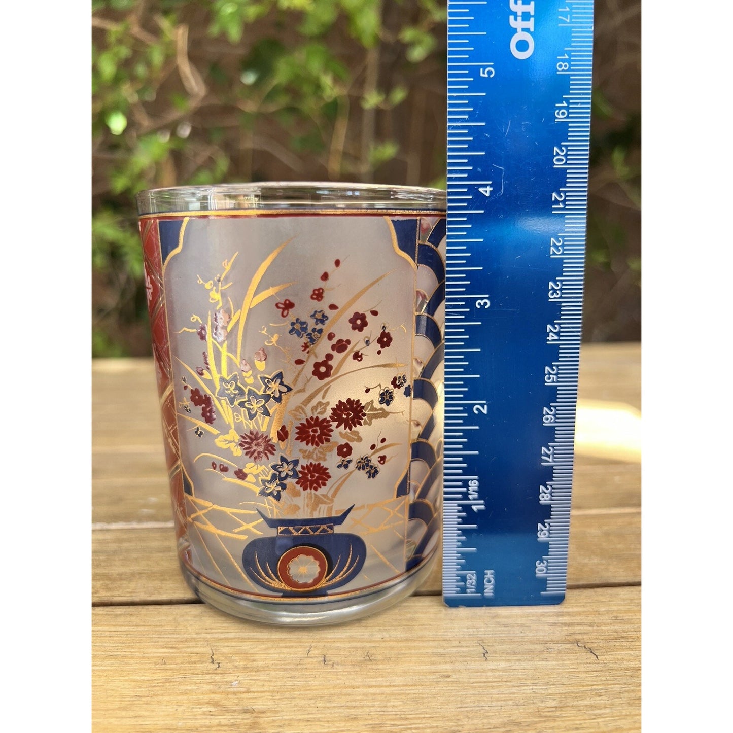 (6) 1960s Culver 22 Karat Gold ‘Chinoiserie' Pattern Rocks Glass Tumbler Barware