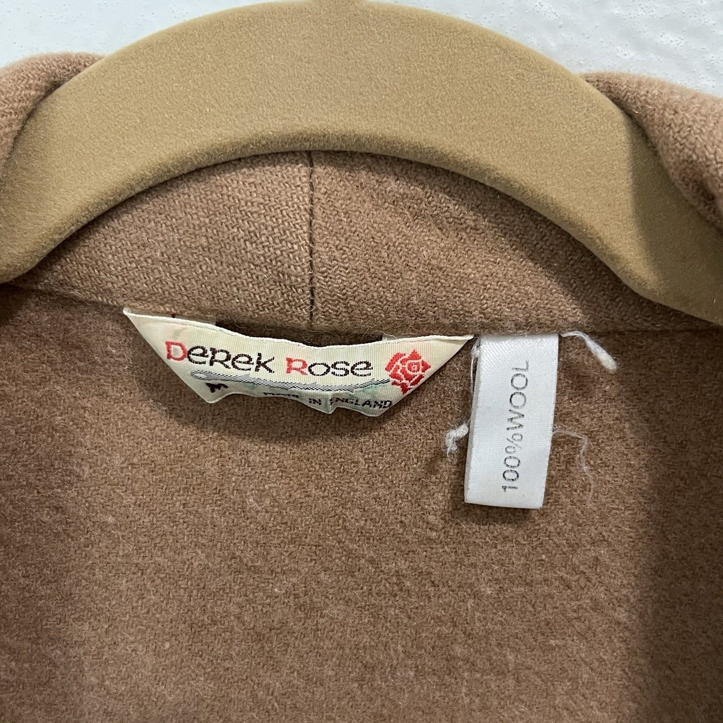 Derek Rose Vintage Wool Dressing Gown Lounge Robe Men’s (M) Camel Shawl Collar