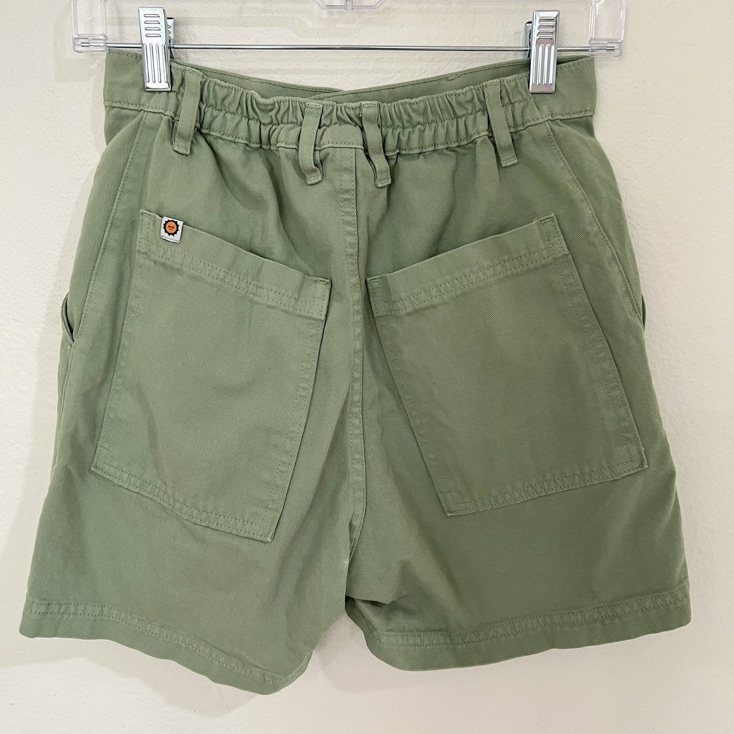 Big Bud Press Shorts XS Utility Work Twill High Rise Elastic Waist Green Unisex
