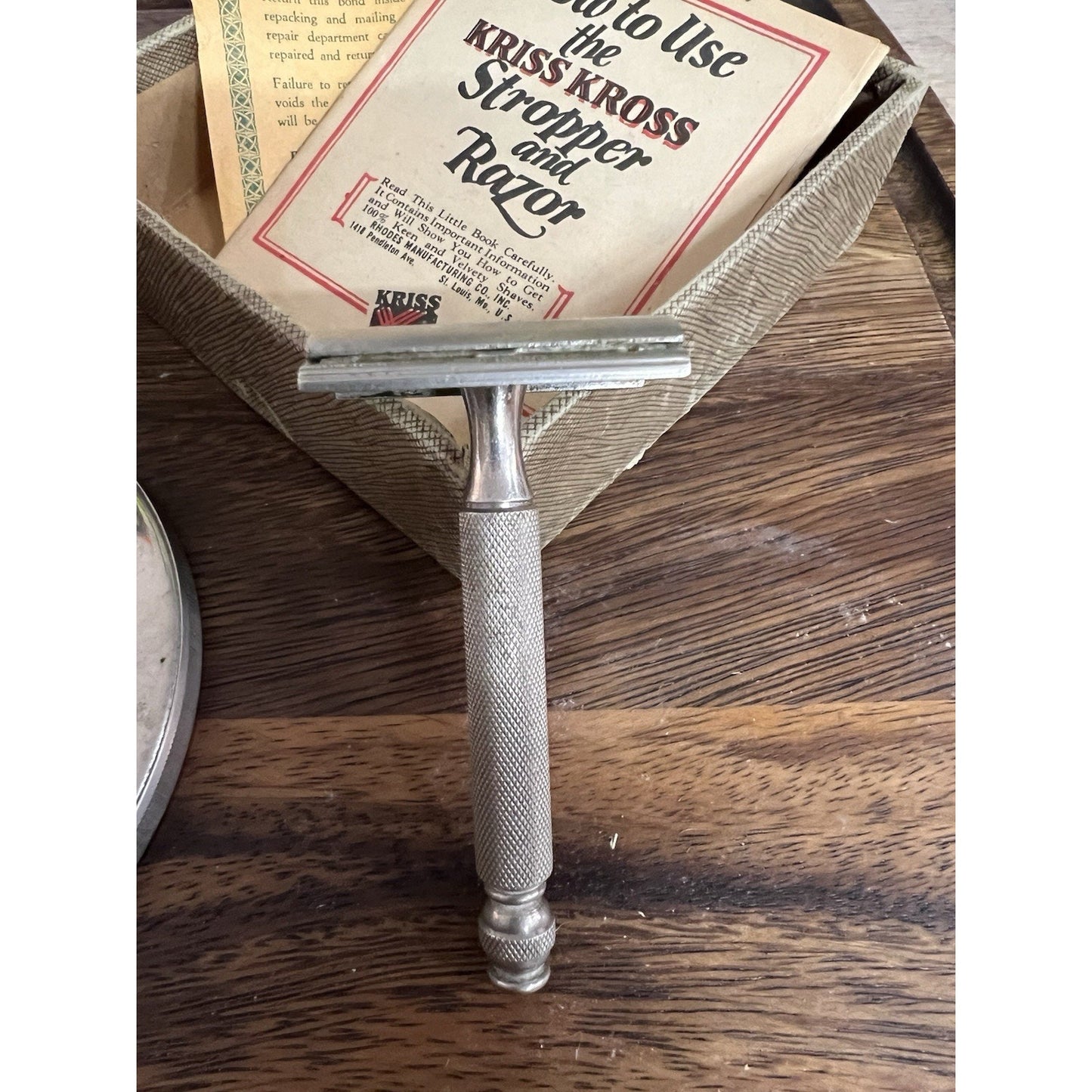 1920’s Antique Kriss Kross Stripper and Razor Kit Working and In Original